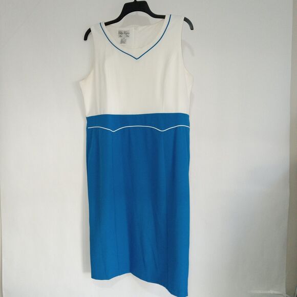 Tally Taylor Vintage Blue and White  Women’s Dress Size 16 - Picture 1 of 8